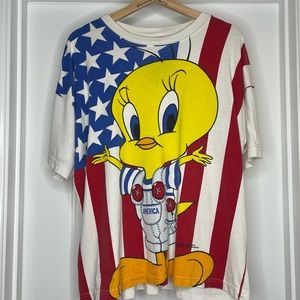 1995 Warner Bros Large Print Patriotic Tweety 🇺🇸